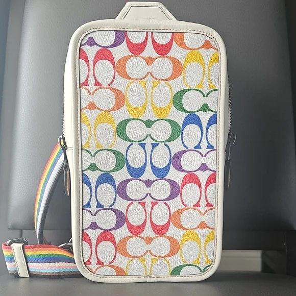 Coach Logo Leather Crossbody Bag - Picture 1 of 11